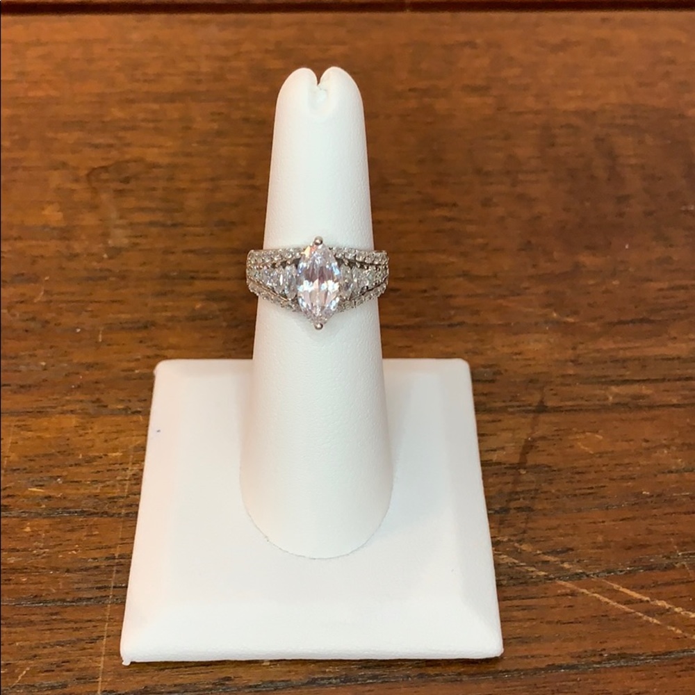 QVC Diamonique Platinum Clad ring